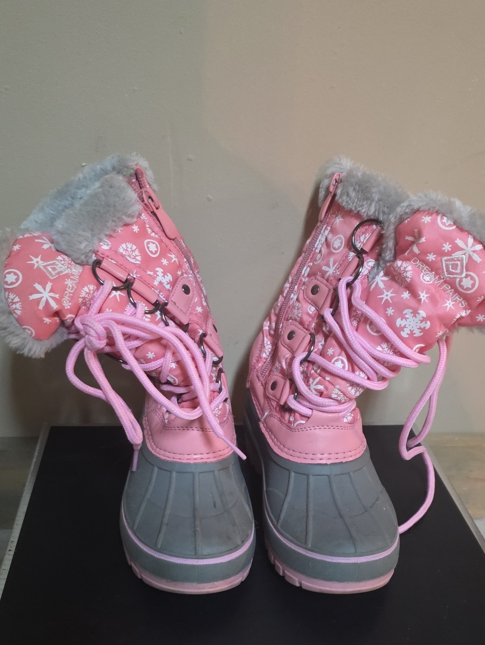 Pink Kids Winter Snow Boots - Cozy Fur Lined